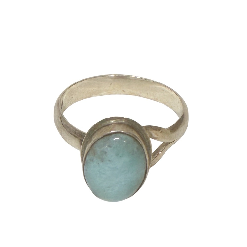 Amazonite Round Gemstone Ring 925 Sterling Silver Bohemian Jewelry‎ Size 7
